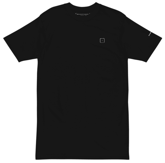 SCHWITT SHOT Classic Black Premium Heavyweight Tee front view from SCHWITT-1 Collection