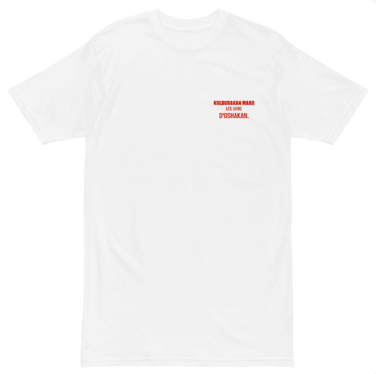 SCHWITT SHOT Prime Label | KULDURAKAN MARD | White With Red T-Shirt