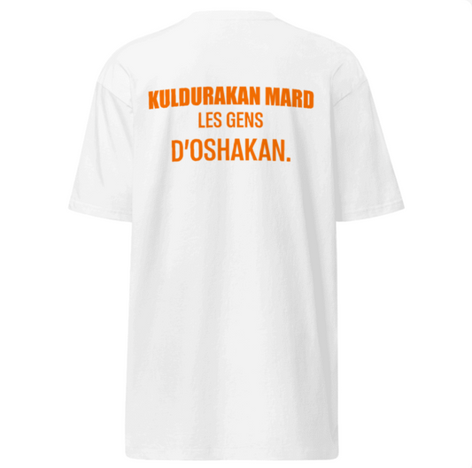 SCHWITT SHOT Prime Label | KULDURAKAN MARD | White With Orange T-Shirt