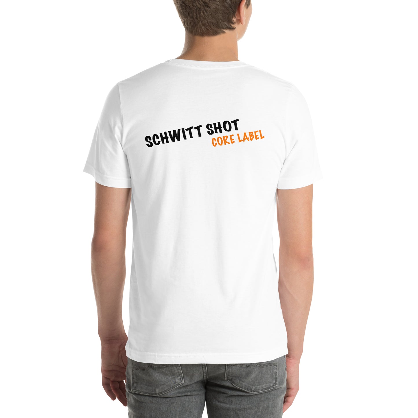 SCHWITT SHOT Core Label White Unisex T-Shirt /SCHWITT-2/