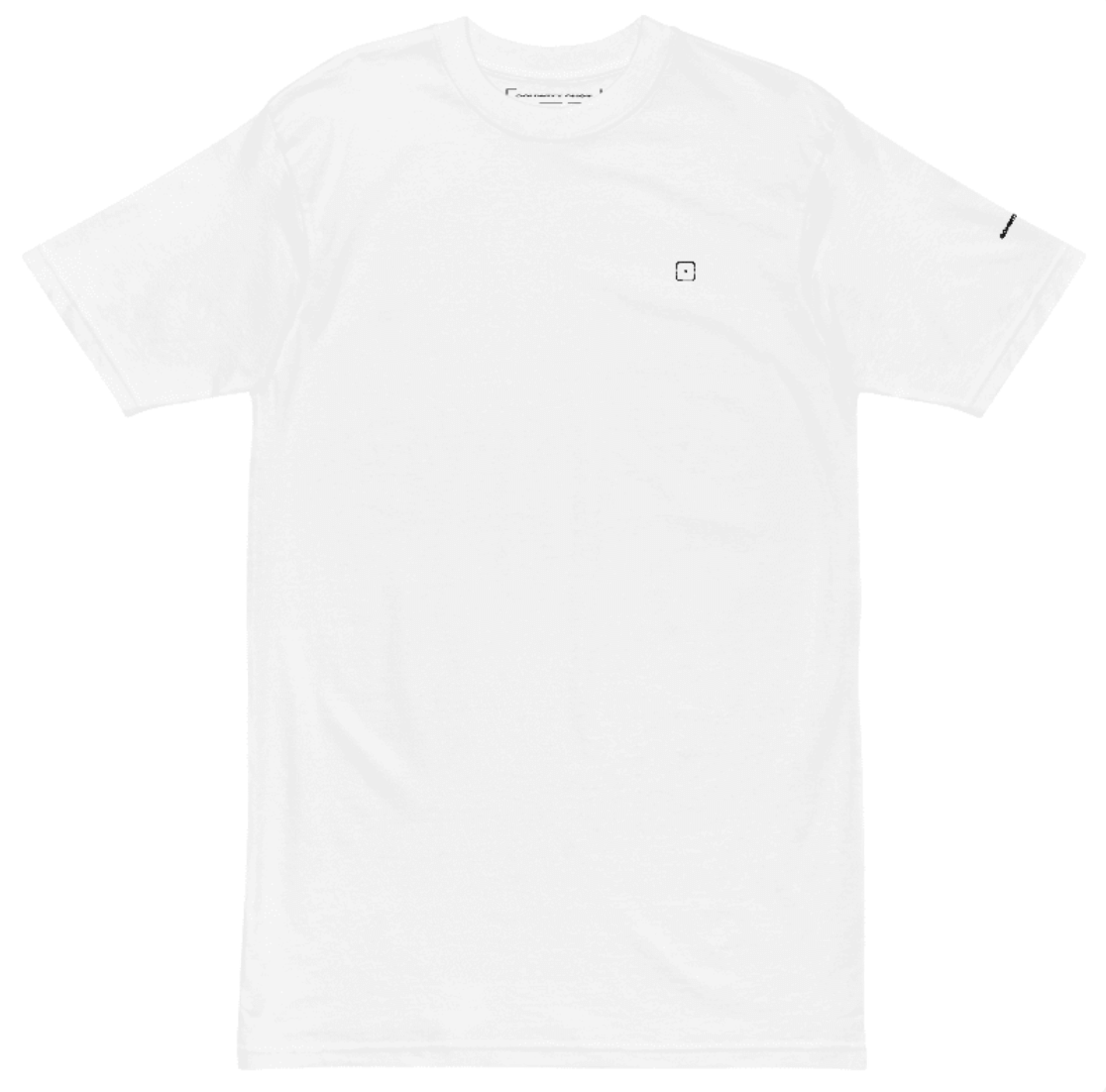 SCHWITT SHOT Classic White Premium Heavyweight Tee front view from SCHWITT-1 Collection