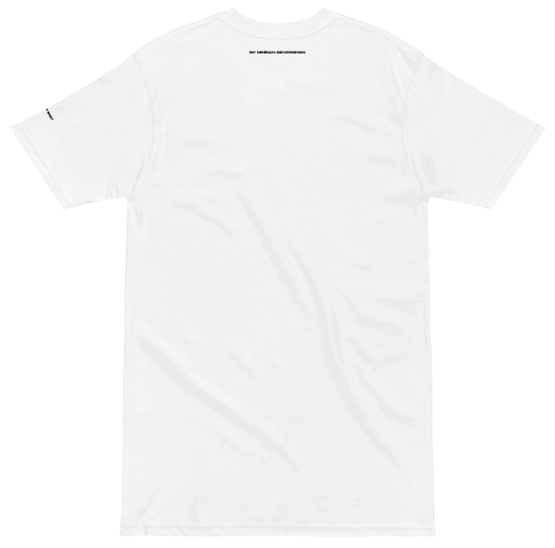 SCHWITT SHOT Classic White Premium Heavyweight Tee back view, SCHWITT-1 Collection